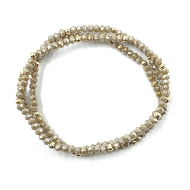 OG Shimmer Bracelet Stack in Champagne & Gold